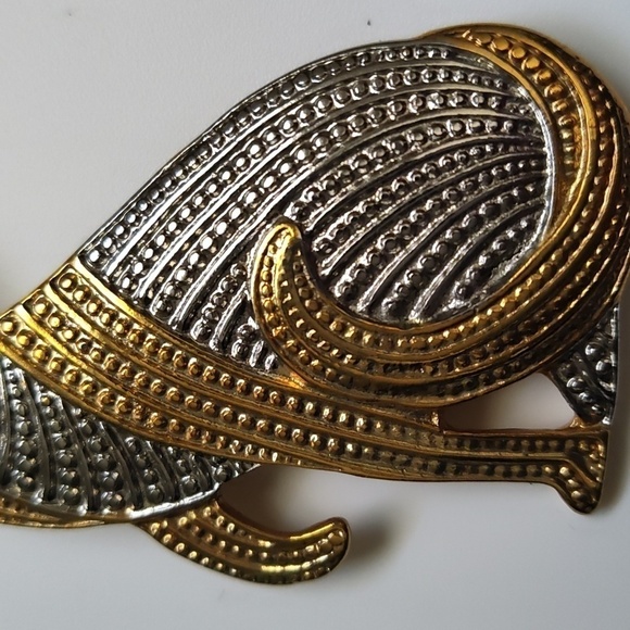 Vintage Egyptian Revival Park Lane Cat Brooch gold and silver tone - Picture 3 of 7